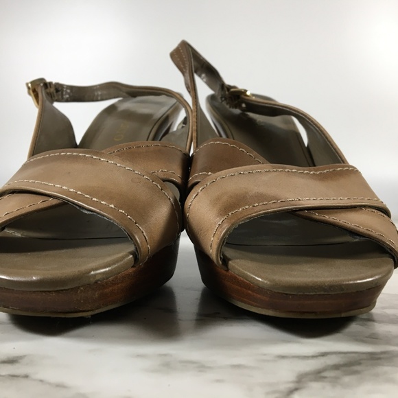 Franco Sarto Peep Toe Sling Back Sandal Heels - Picture 5 of 5
